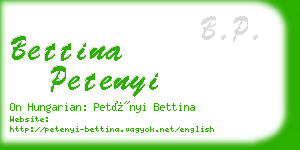 bettina petenyi business card